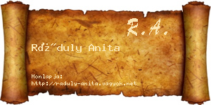 Ráduly Anita névjegykártya